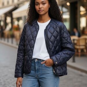 Via Spiga Navy Quilted Puffer Jacket